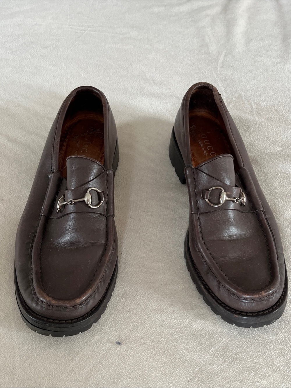 Gucci Brown Classic Horsebit Loafers Size Womens 9 - Picture 3 of 12